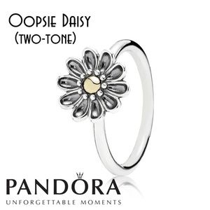 PANDORA Oopsie Daisy two-tone silver and gold ring